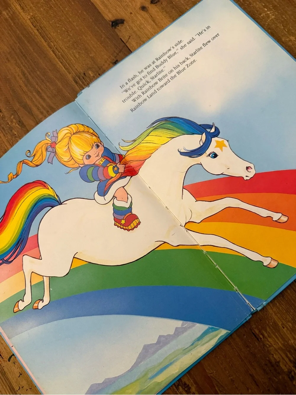 VTG Rainbow Brite Happy Birthday Buddy Blue Hardcover Book - Rainbow Brite